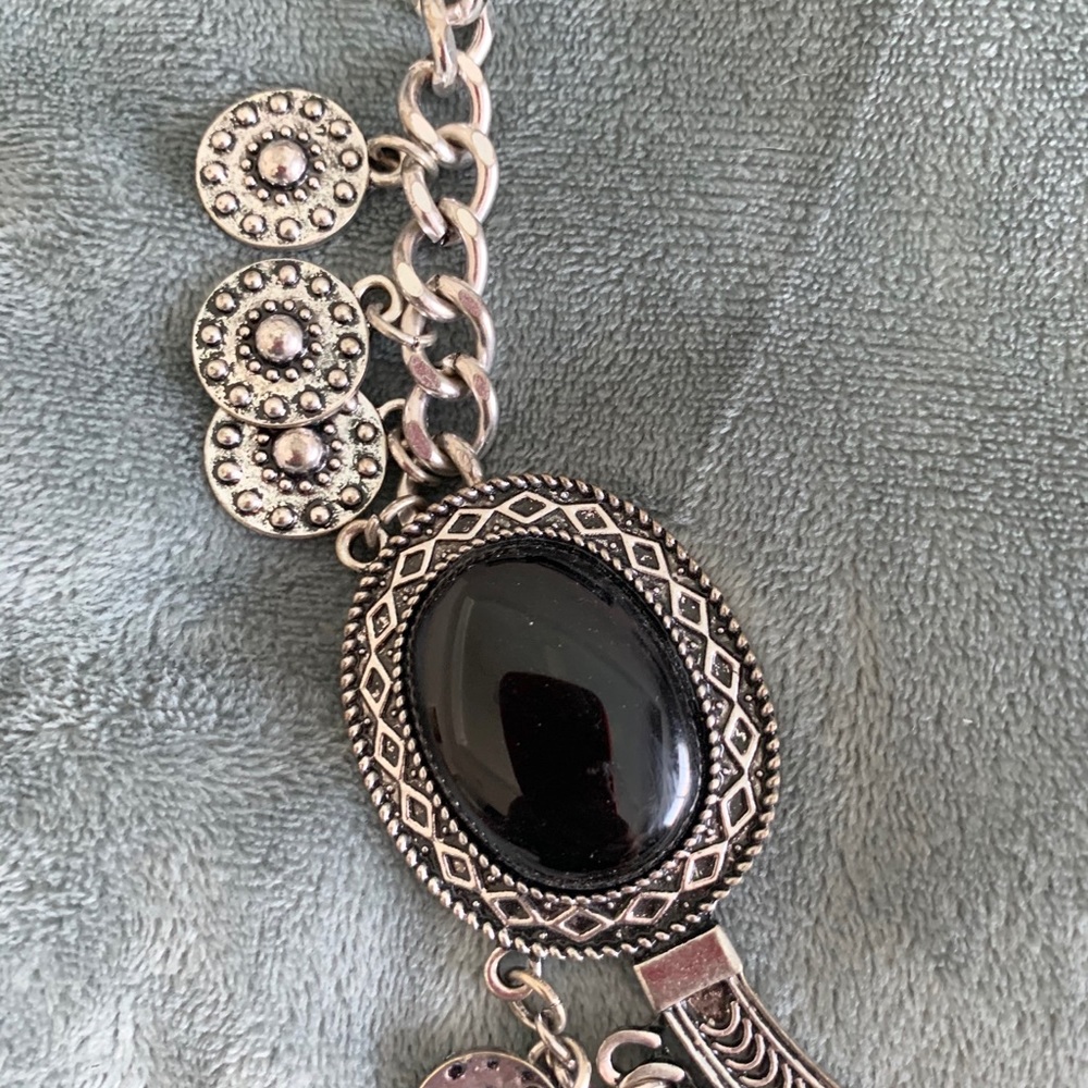 Bebe Boho Silver Statement Necklace - image 6